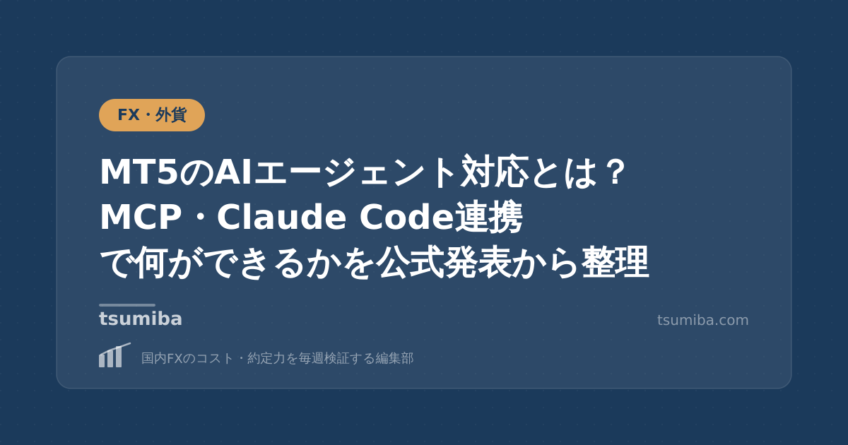 MT5のAIエージェント対応とは？MCP・Claude Code連携で何ができるかを公式発表から整理